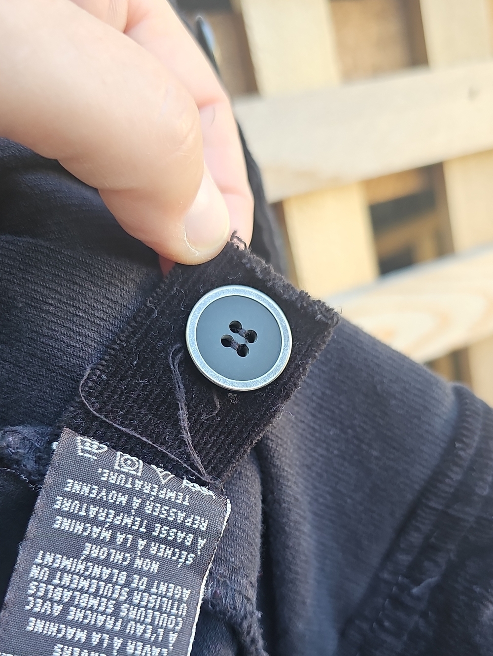 Black Corduroy Cotton Ginny Button-Up Jacket - Picture 9 of 10